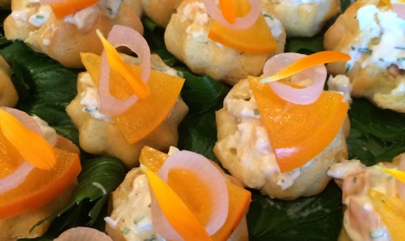 Profiteroles with Lemon Chicken Salad